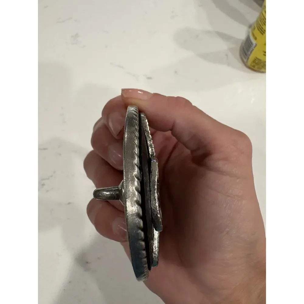 Vintage Pewter/Leather Ivan Belt Buckle